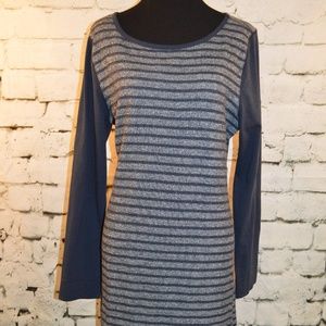 Talbots Women Size Large Blue Gray Sweater Dress